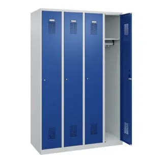 C+P Spind Basis PLUS mit 4 Abteilen 1850x1200x500mm - Robuster Aktenschrank mit 4 Fächern für optimale Organisation. Ideal für Büro und Schule, bietet viel Stauraum und erhöht die Effizienz.