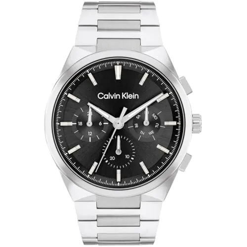 Calvin Klein ARCHITECTURAL MULTI 25200459 - Herrenuhr mit hochwertigem Edelstahlarmband, spritzwassergeschützt und mit praktischer Datumsanzeige – ideal für stilbewusste Männer.