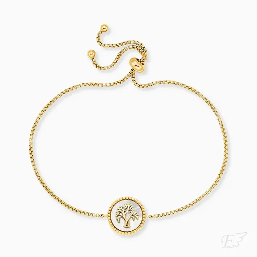 Engelsrufer Armband 925er Silber Lebensbaum Gold Perlmutt Weiß – Eleganter Damen Schmuck - Armband aus 925er Silber mit einem Lebensbaum-Design, das für Harmonie und Schutz steht. Perfekt für stilbewusste Damen, die zeitlose Eleganz schätzen.