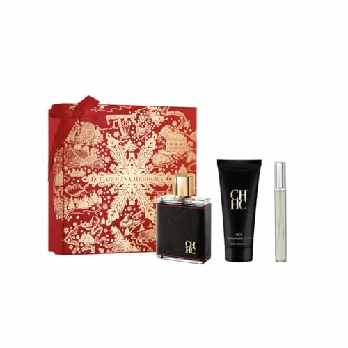 Carolina Herrera CH Men Eau De Toilette Spray 100ml Set - Parfüm-Geschenksets mit 3 Artikeln: 100ml EDT Spray, 10ml EDT und Aftershave - ein luxuriöses Geschenk für den stilbewussten Mann.