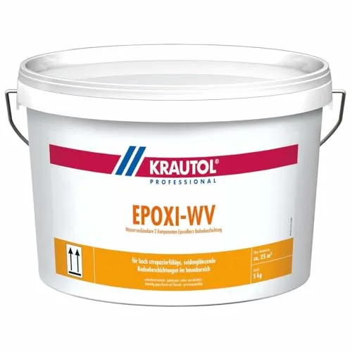 Krautol EPOXI WV 2K Bodensiegel, 2-Komponenten-Epoxidharz-Beschichtung für befahrbare Bodenbeschichtungen, 5 kg (3+2kg)