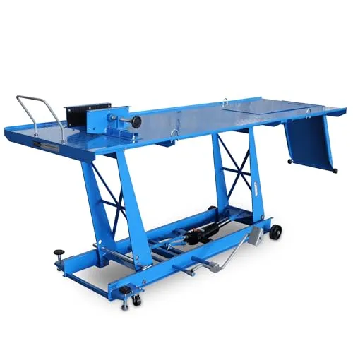 BITUXX Motorrad Hebebühne - Hydraulischer Motorradheber mit 460 kg Tragkraft - Motorradhebebühne für Wartungsarbeiten, hydraulische Fußbedienung für müheloses Anheben, variabler Hub von 180 mm bis 780 mm, inklusive Radsicherung für optimale Stabilität.