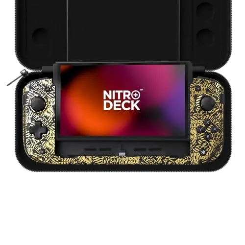 CRKD Nitro Deck+ Handheld Pro Controller for Nintendo Switch & OLED Model - TV Dockable - Programmable Sidekicks & Back Buttons - TruCollection System (Rocket League Gold Edition)