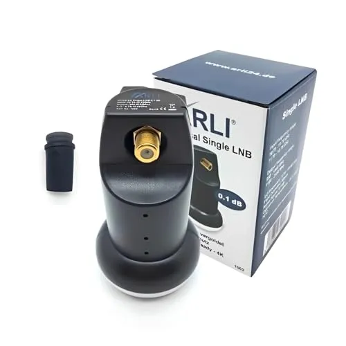 ARLI Universal Single LNB 0.1 dB – 1 Teilnehmer HDTV 4K 8K DVB-S2 40 mm Feed Wetterschutz Digital Satelliten LNB