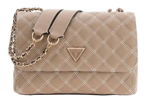Guess Umhängetasche 2 Compartment Convertible Flap - Pale Mocha - Elegante GUESS Umhängetasche mit verstellbarem Schulterriemen, zwei Fächern und praktischen Einschubfächern für Karten. Hergestellt aus langlebigem Material, ideal für jeden Anlass.