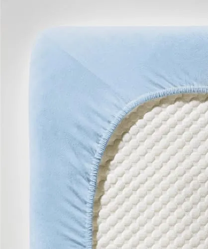 fleuresse Comfort Spannbettlaken - bleu - Spannbetttücher für Matratzen bis 26 cm Höhe, atmungsaktiv und schnelltrocknend, mit Rundumgummi für perfekten Sitz und schadstoffgeprüft nach Ökotex-Standard 100.