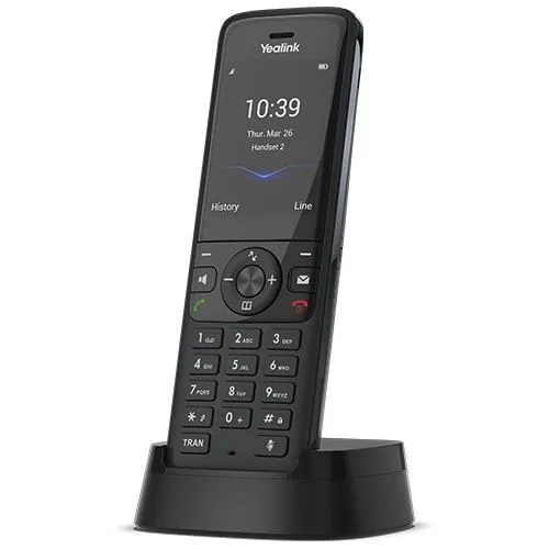Yealink W78H - Schnurloses Erweiterungshandgerät mit Bluetooth - Schnurloses Festnetztelefon mit Bluetooth-Schnittstelle, 3-Weg-Anruffunktion und Rufnummernanzeige – ideal für flexible Telefonie im Büro oder Zuhause.