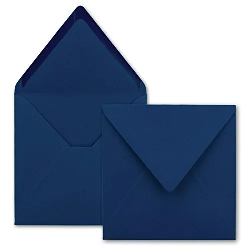 75x Quadratische Briefumschläge in Dunkelblau (Blau)