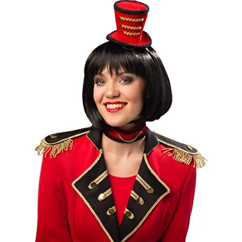 Amakando Edles Zubehör-Set Zirkus mit Mini-Zylinder & Choker/Rot-Schwarz/Elegante Accessoires Dompteurin/EIN Blickfang zu Fastnacht & Fasching