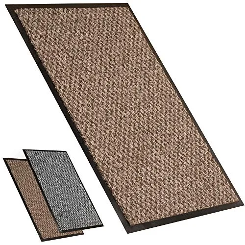 Kitcch Fussmatte Aussen | Fußmatte Innen | Saugfähige und Dünne Fußmatte | Fußmatten Pflegeleichte Fussmatte | Deko Haustür | Flurteppich | Teppich Braun/Beige 40x60 cm