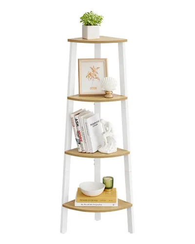VASAGLE Eckregal, Bücherregal, mit 4/5 Ebenen, H: 125/159cm, mit Stahlrahmen