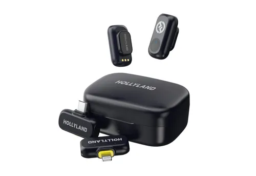 Hollyland LARK A1 kabelloses Mikrofon-System - Mikrofone mit 48 kHz/24-Bit Audioqualität und 200 m Reichweite. Ideal für Vlogger und Streamer, bietet es intelligente Geräuschunterdrückung und bis zu 54 Stunden Akkulaufzeit.