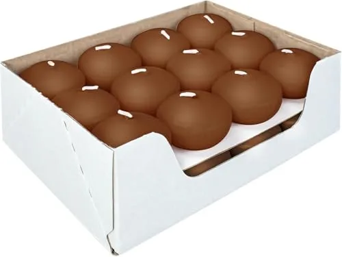 Wiedemann Schwimmkerzen 24 Stück Ø 45mm 100% Ceresinwachs mit Langer Brenndauer (24, Schoko)