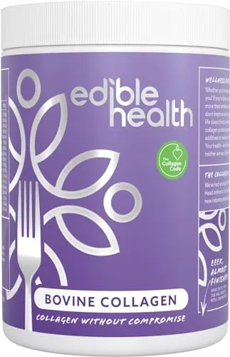 Edible Health Hydrolysiertes Kollagenpulver 400g, Typen 1 & 3 Peptide mit 18 Aminosäuren für Haut Haare Nägel Knochen Gelenke, Paleo Keto Halal