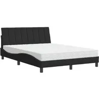 Bett mit Matratze Schwarz 120x200 cm Samt - Elegantes Bett mit 3-lagiger Schaumstoffmatratze für optimalen Schlafkomfort. Das stilvolle Wellen-Design und der weiche Samt sorgen für eine moderne Note in deinem Schlafzimmer.
