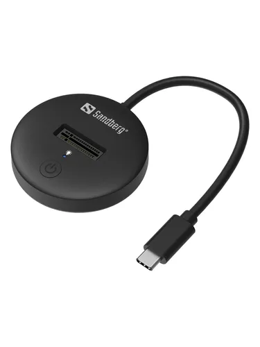 Sandberg M.2 NVMe SSD Dock – Externes SSD-Dock - Festplatten-Dock für M.2- und NVMe-SSD-Laufwerke, schnelles Plug-and-Play über USB C mit Übertragungsraten bis zu 10 Gbit/s – ideal für unkomplizierte Datensicherung.