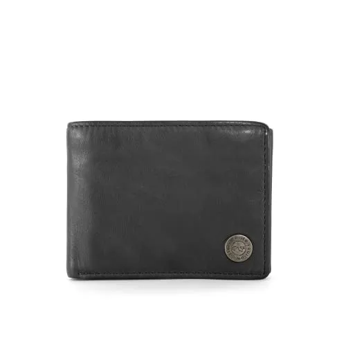 Cas8 Men Geldbörse Mike für Herren, Portemonnaie im Querformat, hochwertige Herrenbörse aus 100% Leder, Börse mit RFID-Schutz, 6 Kartenfächern & Hartgeldfach zum Aufklappen, Graphite