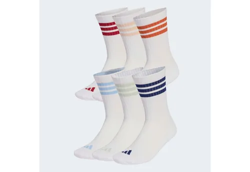 adidas Performance Funktionssocken 6er-Pack - Cushioned Crew in Orange/Weiß XL (46/48) - 6 Paar bequeme Funktionssocken für Fitness, maschinenwaschbar und aus hochwertiger Baumwoll-Mischung für optimalen Tragekomfort.