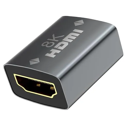 vgggrd 8K HDMI Kupplung Adapter, HDMI Verbinder 2.1 Buchse auf Buchse Kompatibel mit 8K@60Hz/ 4K@120Hz UHD 1080p für PC-Laptop, DVD-Player, Projektor, LCD, LED Display(Grau)