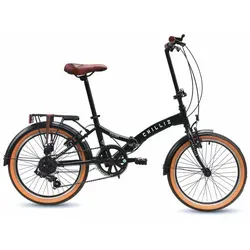 CHILLIZ Faltrad 20 Zoll FLD.01 - Klapprad für Damen und Herren - Klappräder - 6-Gang Shimano-Schaltung, faltbar auf 82x65x37 cm, ideal für Stadtfahrten und Reisen, geeignet für Körpergrößen bis 1,85 m, mit Gepäckträger für Einkäufe.