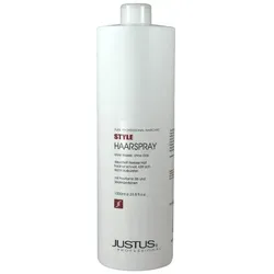Justus Professional Haarspray - Nachfüllflasche 1 Liter - Haarspray ohne Wasser und Treibgas für flexiblen Halt, trocknet schnell und lässt sich rückstandslos ausbürsten. Perfekt für einen natürlichen Glanz und Feuchtigkeit durch Provitamin B5.