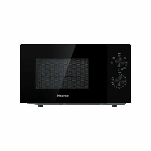 Hisense H20MOBP1G Mikrowelle mit Grill - Mikrowelle mit 20 L Fassungsvermögen und 700 W Leistung, ideal für schnelles und vielseitiges Kochen mit Grillfunktion in modernem Schwarz.