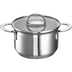 Schulte-Ufer Mini-Fleischtopf Little Lilly - Kleiner Edelstahl 18/10 Topf mit Glasdeckel, ideal für kleine Portionen und spülmaschinenfest - Perfekt für die Auflaufformen-Kategorie.