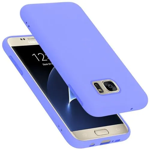 Cadorabo Hülle kompatibel mit Samsung Galaxy S7 Hülle Silikon Handyhülle für Galaxy S7 Case aus flüssigem Silikon- Kratzfeste und stoßfeste dünne TPU Schutzhülle - Liquid HELL LILA