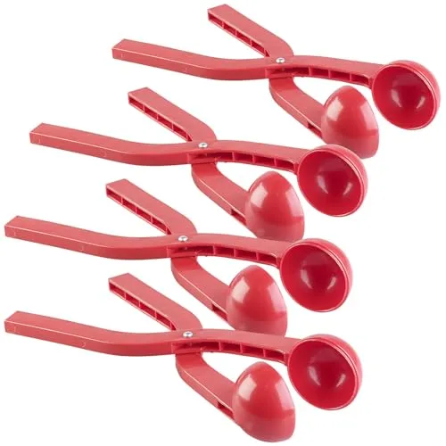 infactory Schneeball-Zange: 4er-Set Profi-Schneeballzange für Schneebälle mit Ø 7 cm, rot (Winterspielzeug, Schneeballmacher, Schlitten)
