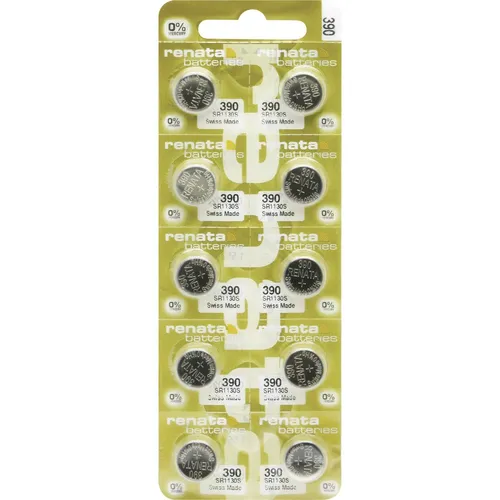 Renata Knopfzelle 390 - 10er Multipack - Einweg-Batterien, 10 leistungsstarke 80 mAh Knopfzellen für langlebige Energie in Ihren Geräten.