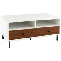 Costway Couchtisch mit 2 Schubladen & 2 Ablagen – Weiß