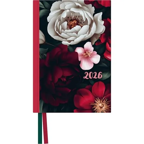 DUMONT - Dark Flowers Taschenkalender 2026 – Terminplaner mit Wochenkalendarium – 11 x 16 cm – Blumen-Design für unterwegs