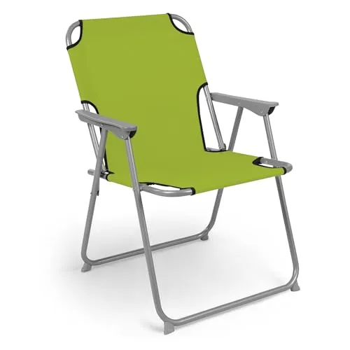 Spetebo Piccolo Campingstuhl - Lime grün - klassischer Gartenstuhl zum Zusammenklappen - Camping Garten Angel Stand Falt Klapp Stuhl