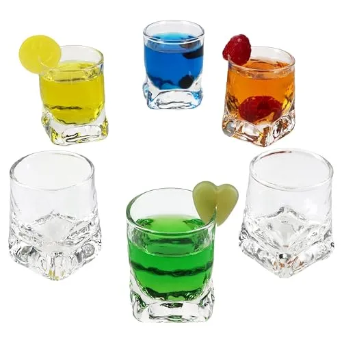 MamboCat 6er Set Frosty Schnapsgläser I 2cl & 4cl I 6 Personen I Shot Glas mit schwerem Boden & EIS-Relief I Pinnchen für Wodka, Tequila, Likör etc.