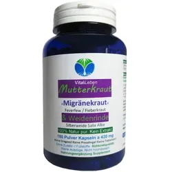 Mutterkraut + Weidenrinde 180 Kapseln [Migränekraut Feverfew Fieberkraut] - Frauen Universalmittel nach Hildegard von Bingen. NATUR pur