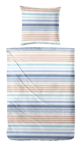 Primera Renforce-Bettwäsche Fresh Stripe - Bettwäsche-Set in elegantem Streifen-Design aus 100% Baumwolle, hautfreundlich und atmungsaktiv. Mit praktischem Reißverschluss, 60°C waschbar und OEKO-TEX® zertifiziert – ideal für traumhaften Schlaf!