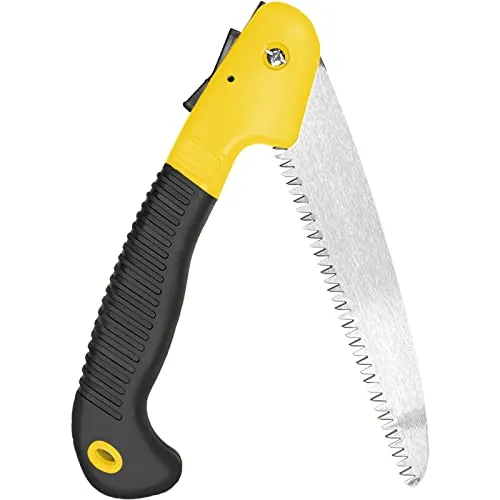 Newaner 39cm Handsäge Astsäge klappbar, Klappsäge, Sägeblattlänge 18cm | Astsägen, Handsägen, Outdoor-Klappsäge, Sägeblatt aus Stahl Säge zur Reparatur von Terrassengärten, Reisecamping, Gelb