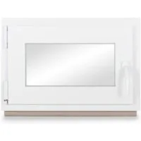 Produktbild Neruli Kellerfenster Kunststoff Weiß Dreh-Kipp 50x45 cm BxH DIN Links 3 -Fach Glas Dichtung Grau