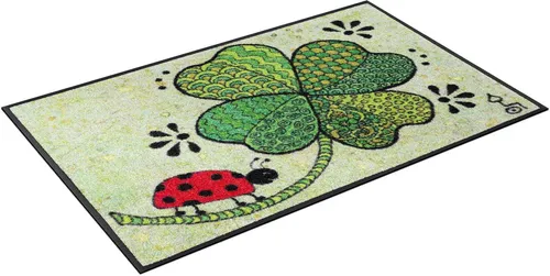 wash+dry Fußmatte Glück auf allen Wegen 50x75 cm - Hochwertige Fußmatte für innen und außen, waschbar bis 60 Grad, rutschfest und schallhemmend – ideal für Allergiker und Tierbesitzer.