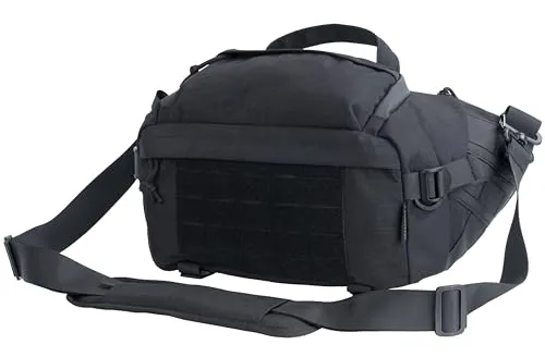 BACKFERRY Taktischer Sling-Rucksack, Umhängetasche, EDC Pack, MOLLE-Umhängetasche für Reisen, Arbeit, Camping und Wandern, 8 Liter, Schwarz