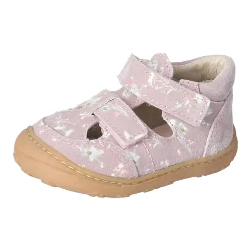 RICOSTA Mädchen Kletthalbschuhe ENI - Bequeme Lauflernschuhe für Kleinkinder - Baby Sneaker für Mädchen, hochwertige Lauflernschuhe aus echtem Leder mit Klettverschluss für optimalen Halt und Komfort.