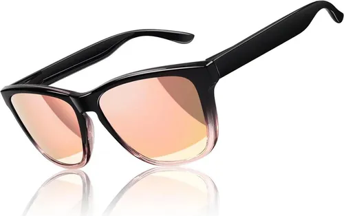 LINVO Polarisierte Retro Sonnenbrille UV400 CAT 3 CE - Stylische Retro-Sonnenbrille mit modernem Design und UV400-Schutz. Ergonomisches PC-Material sorgt für hohen Tragekomfort. Ideal für Freizeitaktivitäten wie Fahren und Angeln.