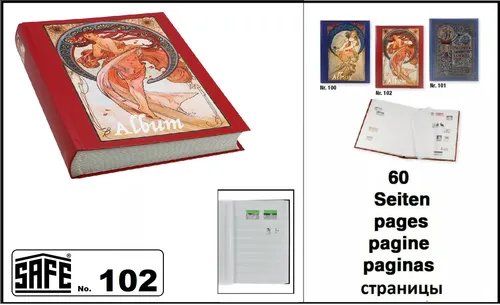 Einsteckbücher Retro Briefmarkenalbum Rot 60 weiße Seiten SAFE 102