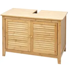 Waschbeckenunterschrank Hhg 557, Badezimmer Badschrank aus Bambus