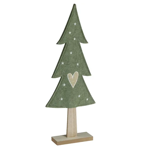 Produktbild Deko Tannenbaum Filz Grün Herz Sterne 52cm 2er Set Weihnachtsdeko Tischdeko