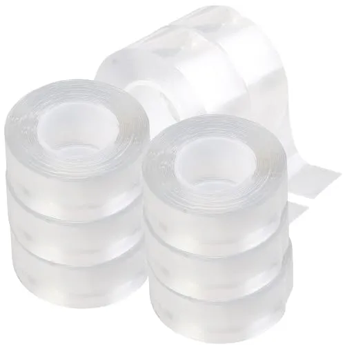 AGT Klebeband transparent: 24m Doppelseitiges Nano-Klebeband, 2,5 cm Breite, Tragkraft 110 g/cm² (Klebeband doppelseitig Teppich, transparent stark, Selbstklebende Fliesen)