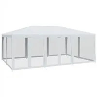 vidaXL Partyzelt 6x4m mit 10 Mesh-Seitenteilen - Pavillon für Hochzeiten und Partys, wasserfest und UV-beständig, idealer Schutz vor Sonne und Insekten dank robustem Eisenrahmen und atmungsaktiven Mesh-Seitenwänden.