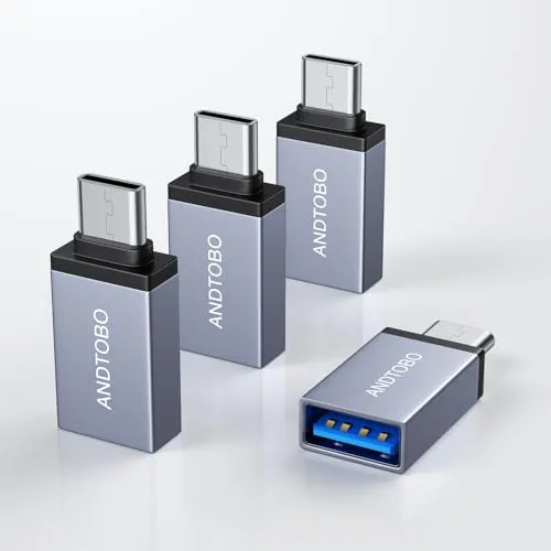 USB C auf USB 3.0 Adapter【4 Stück】, Typ C OTG Adapter Thunderbolt 4/3 auf USB Adapter Kompatibel mit iPhone 17/16 Series, iPhone 15, MacBook Pro, iPad 11/Air, Galaxy S23/S22/S21/S20, iMac usw.