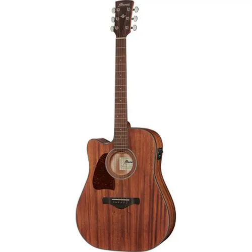 Ibanez Artwood AW54LCE-OPN Lefthand Westerngitarre - Hochwertige Dreadnought-Gitarre mit massiver Okoume-Decke, ideal für leidenschaftliche Musiker auf der Suche nach einem warmen Klang und komfortablem Spielgefühl.