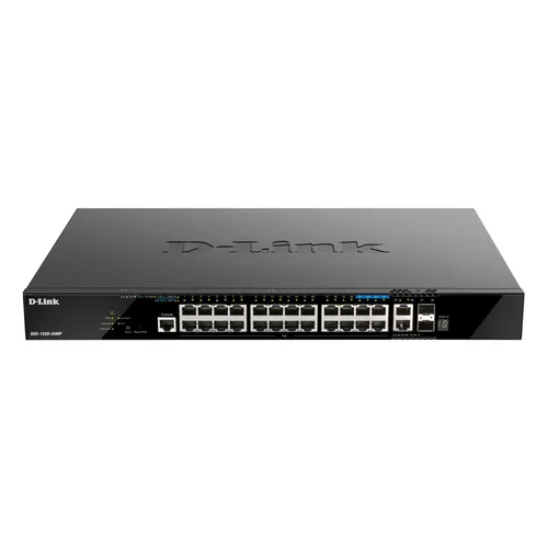 D-Link DGS-1520 Rackmount Gigabit Smart Stack Switch - Rackmount Switch mit 26x RJ-45 und 2x SFP+ Anschlüssen, bietet 370W PoE+ für eine leistungsstarke Netzwerkversorgung.